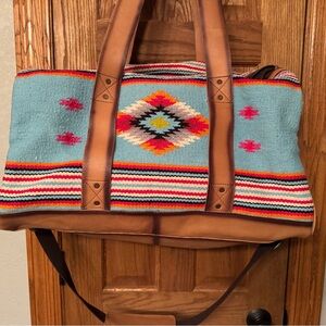 STS Ranchwear Blue and Brown Travel Duffel